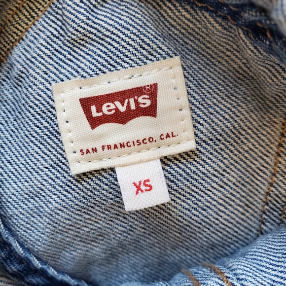 LEVI'S Distressed Skinny Leg Full Length Overalls - Picture 8 of 9